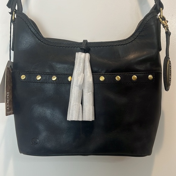 Born Elegant Black Leather Shoulder Bag NWT! - Picture 2 of 12